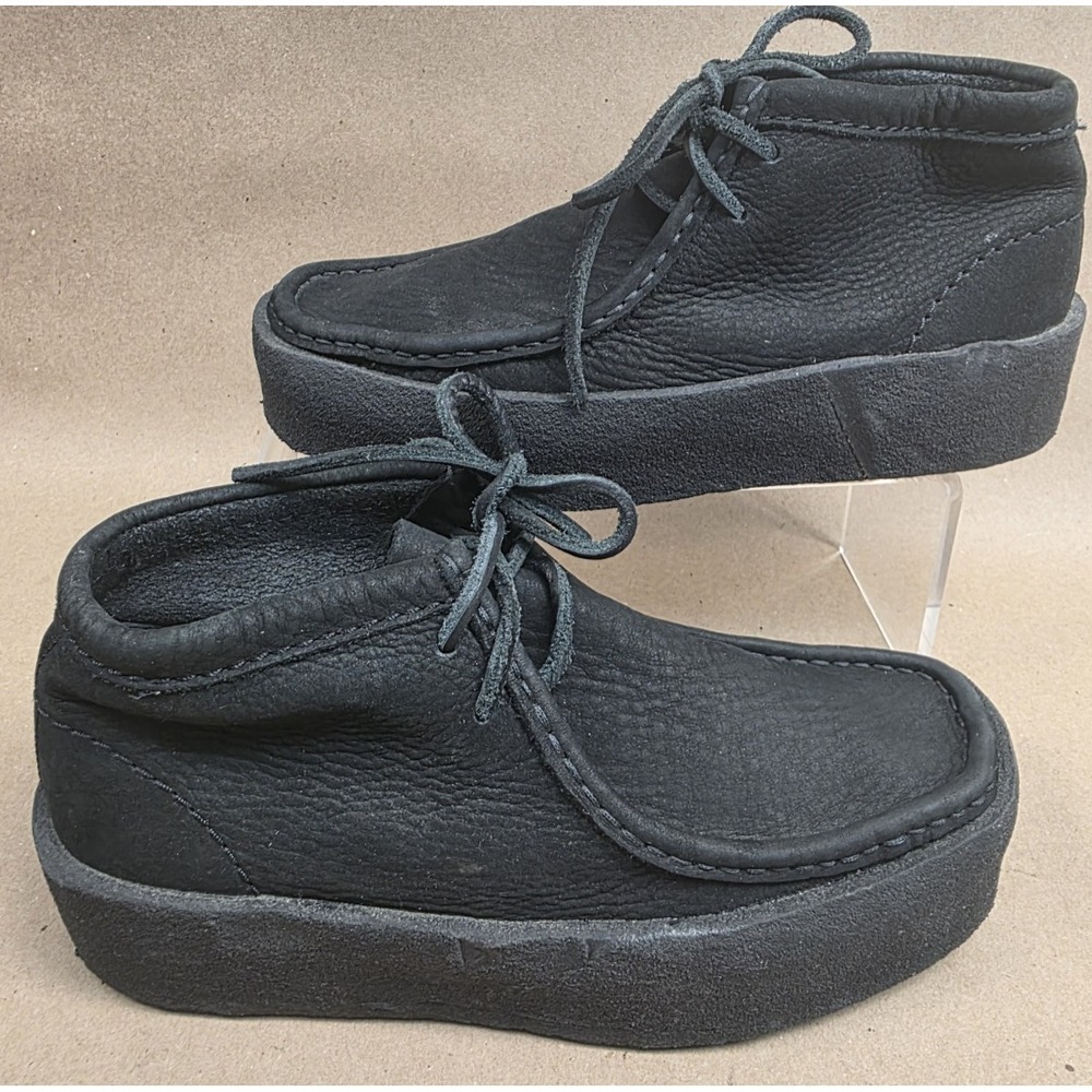 Clarks (Sz 6 M) Wallabee Cup Boot Ankle Womens Black Boots